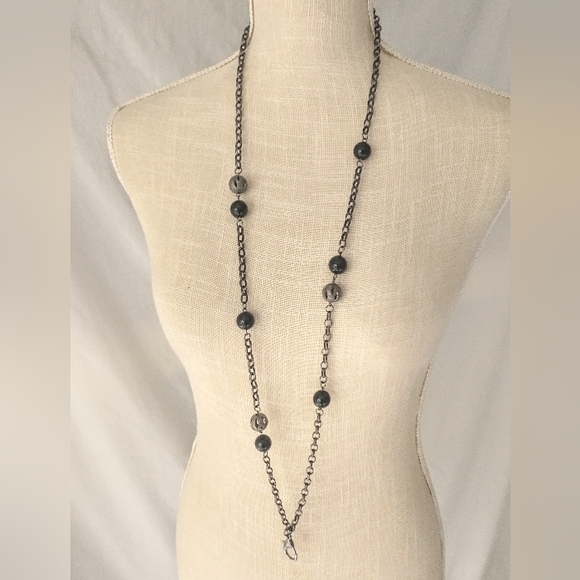 Vintage Gun Metal Black & Silver Necklace - Two Clasps, Many Options - Picture 6 of 9